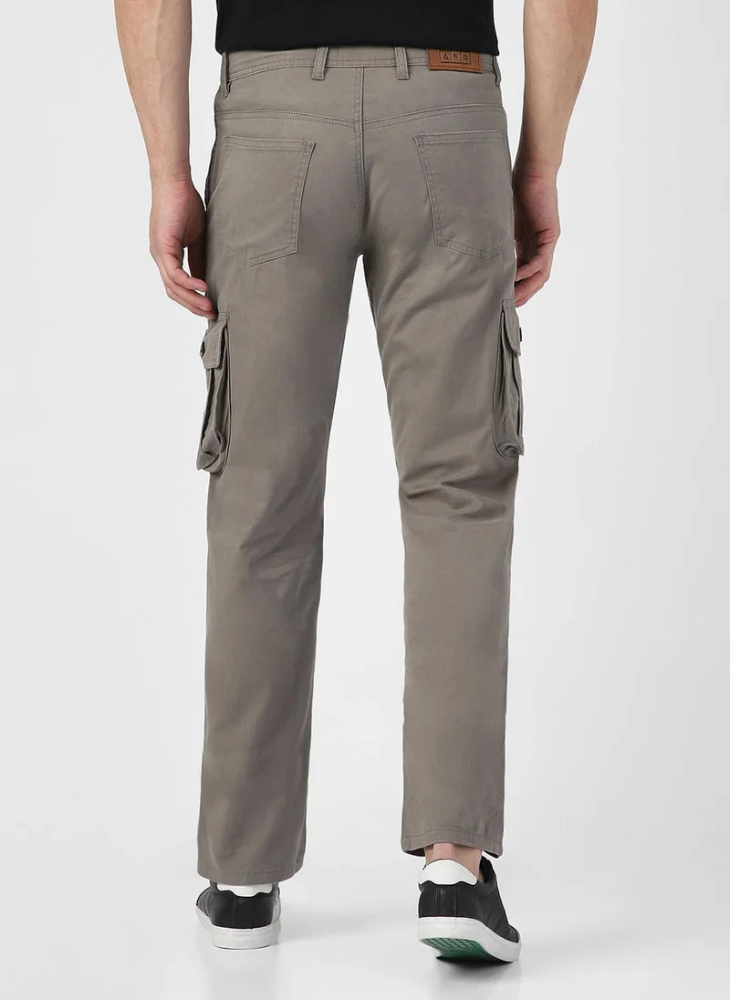 Urbano Fashion  Urbano Fashion Men's Grey Regular Fit Solid Cargo Chino Pant with 6 Pockets for Men | Best Price UAE